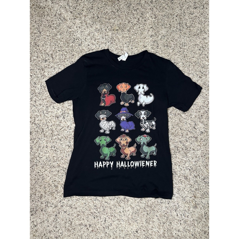 Happy Halloween Wiener Dog Costume Shirt WOMEN'S M